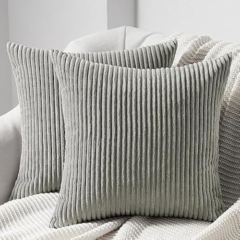 Topfinel Housse Coussin Velours Côtelé Cover