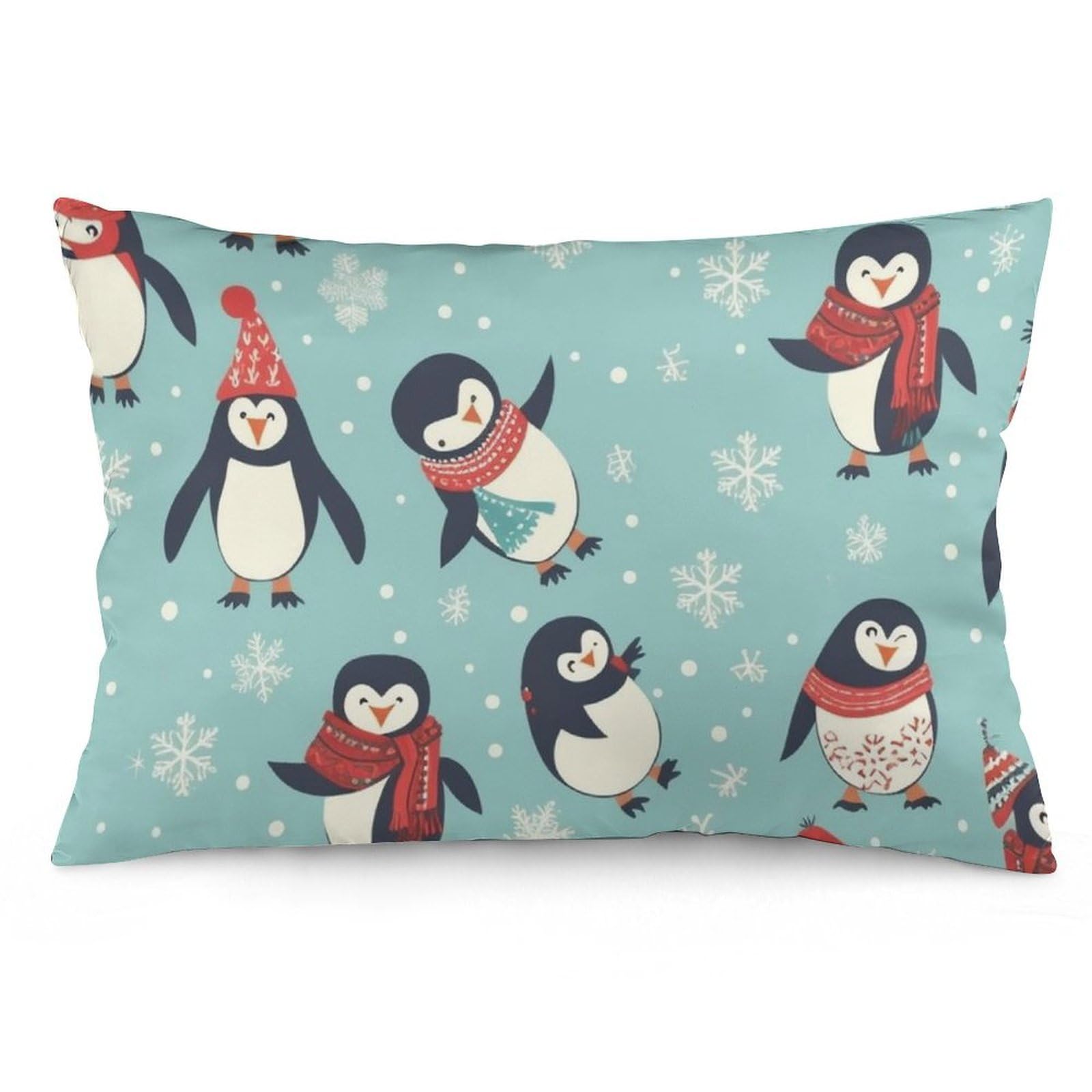 NTVOWPZO 2 Pack Decoration Throw Pillow Covers 12 "x20 Pillowcases Covers Winter Christmas Penguins Pillowcases Modern Farmhouse Home Decor Sofa Cushions Covers for Couch Bed Living Room