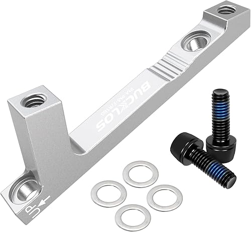 Vista 15 de BUCKLOS PM/is Front Rear 180/203mm Disc Brake Caliper Mount Adapter Gear Parts Accessories, CNC Machined Aluminum Alloy Rotor Adapter with Bolts
