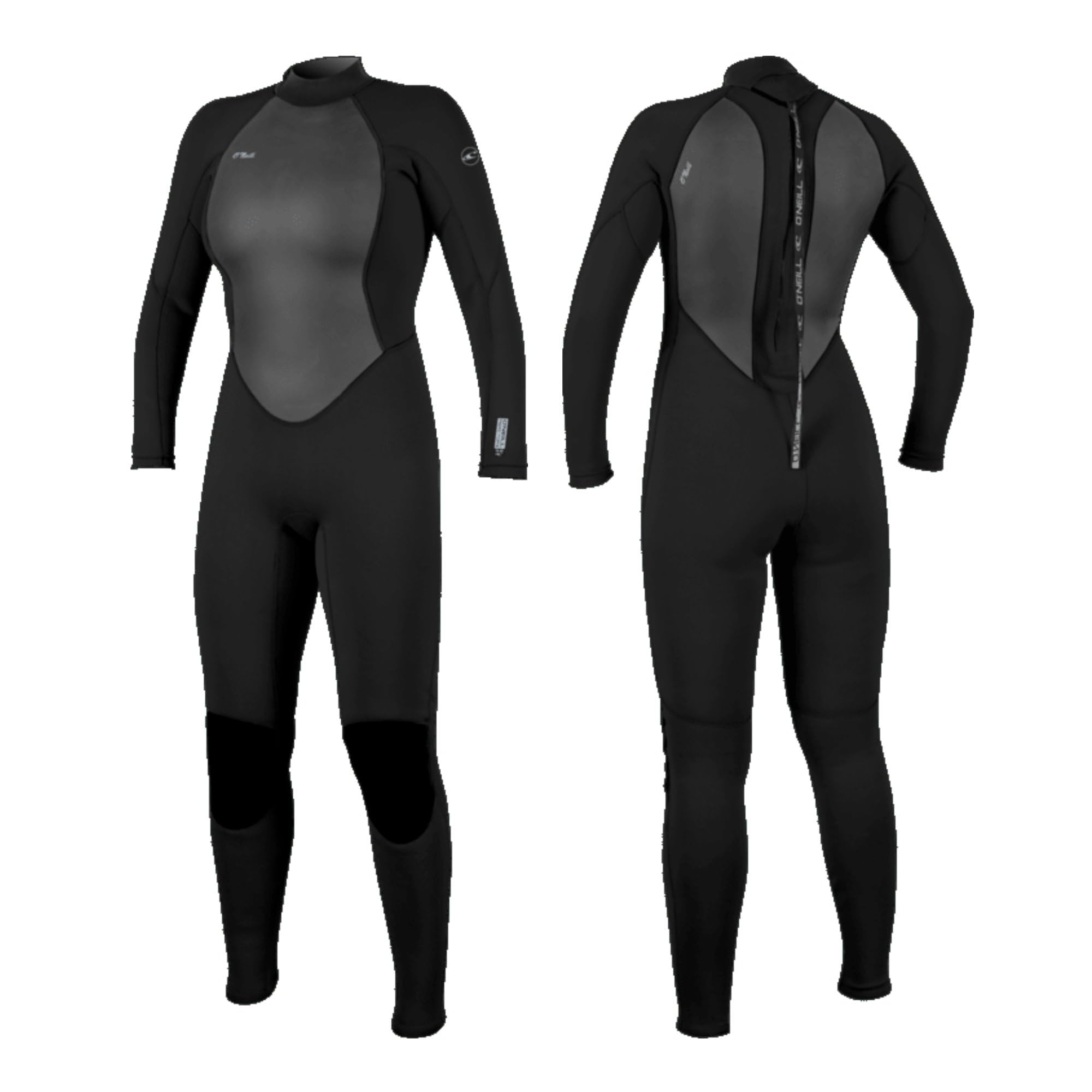 O'NEILL Reactor-2 3/2 mm Back Zip Fullsuit Women's Wetsuit (BLK/BLK, 14)