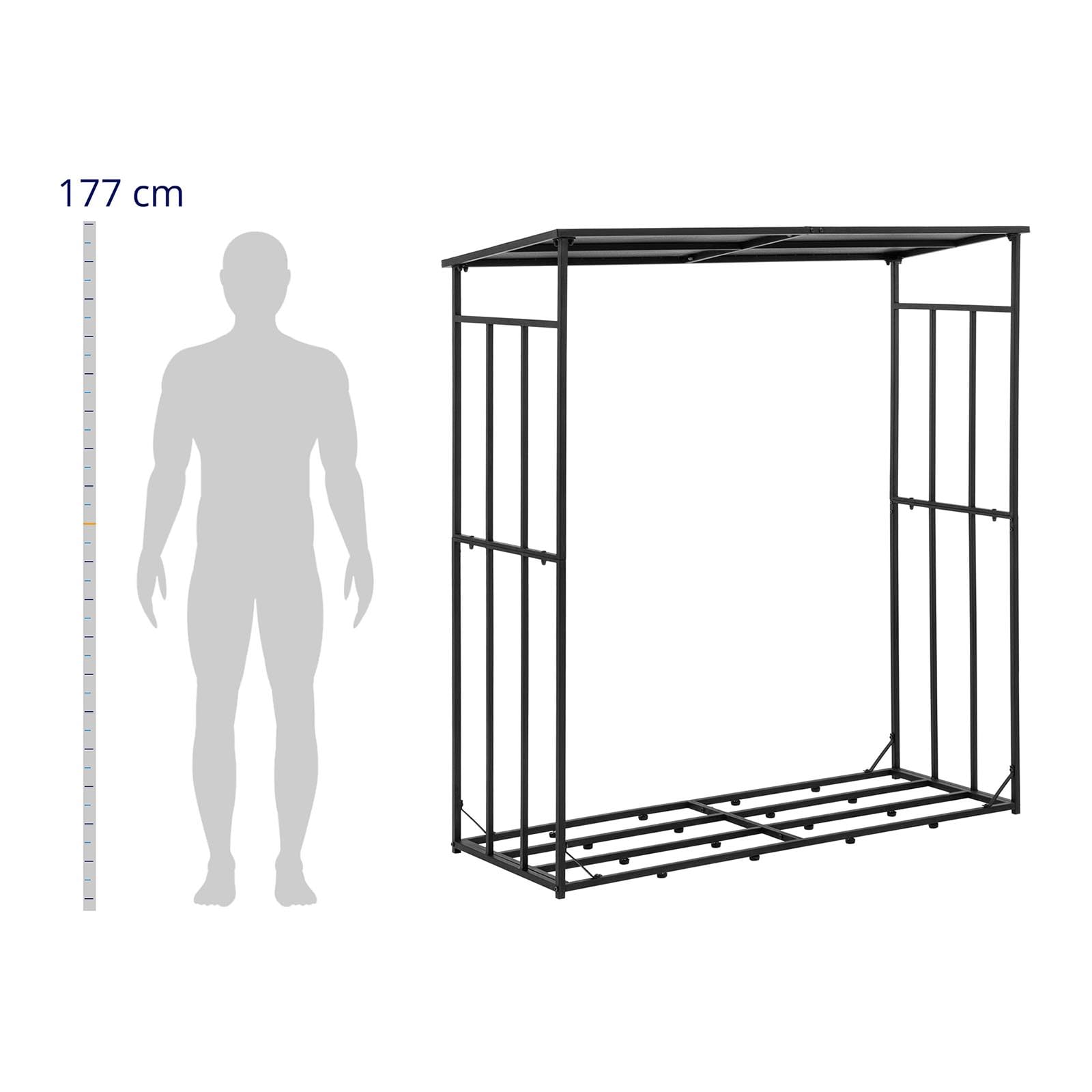 Cestino Porta Legna Da Ardere 44x37x40 Cm - In Metallo Verniciato, Per Camino Interno O Esterno, Nero - Foto 11