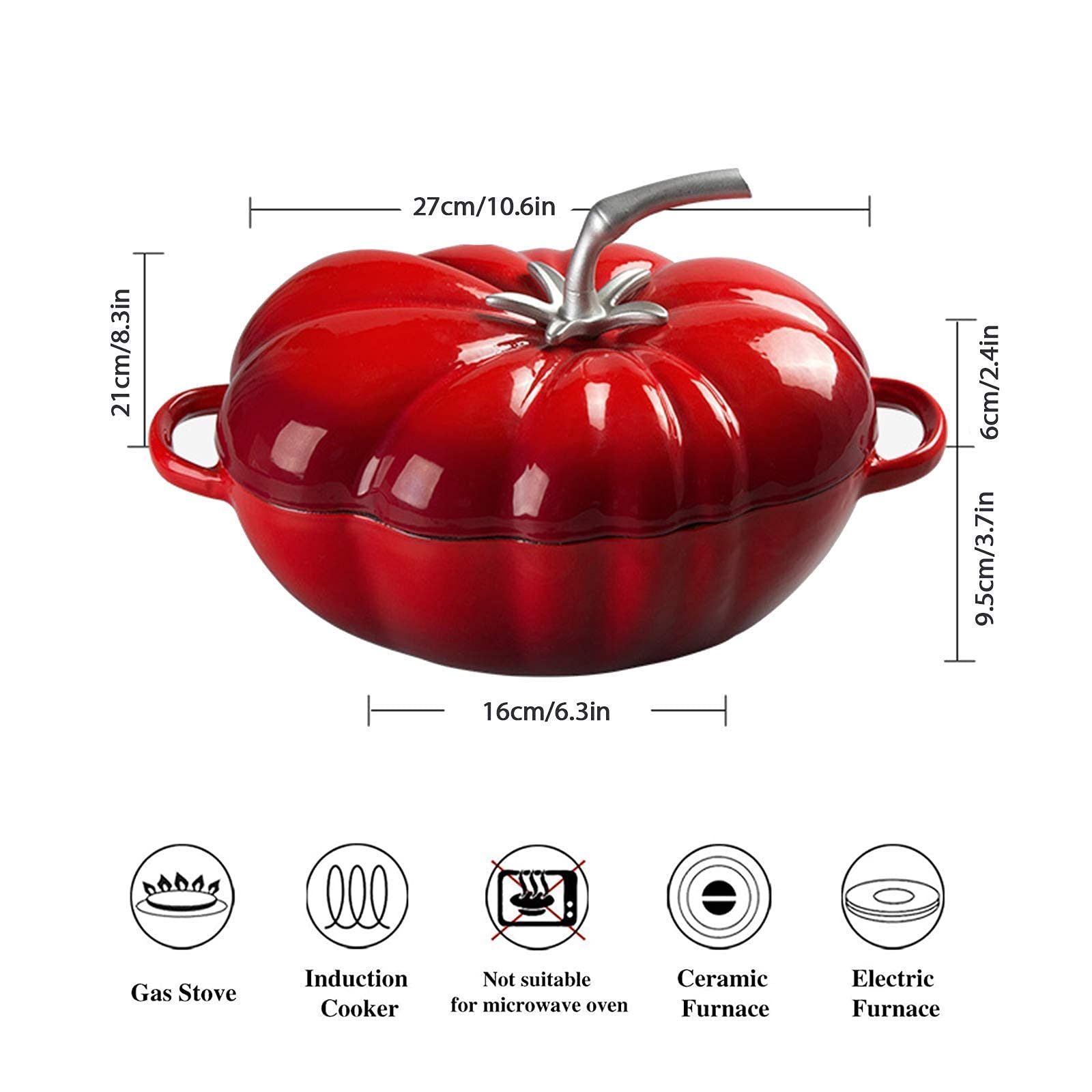 2-in-1鋳鉄製ダッチオーブンポット　エナメル鋳鉄鍋 2-in-1鋳鉄製ダッチオーブンポット エナメル鋳鉄鍋 鋳鉄製