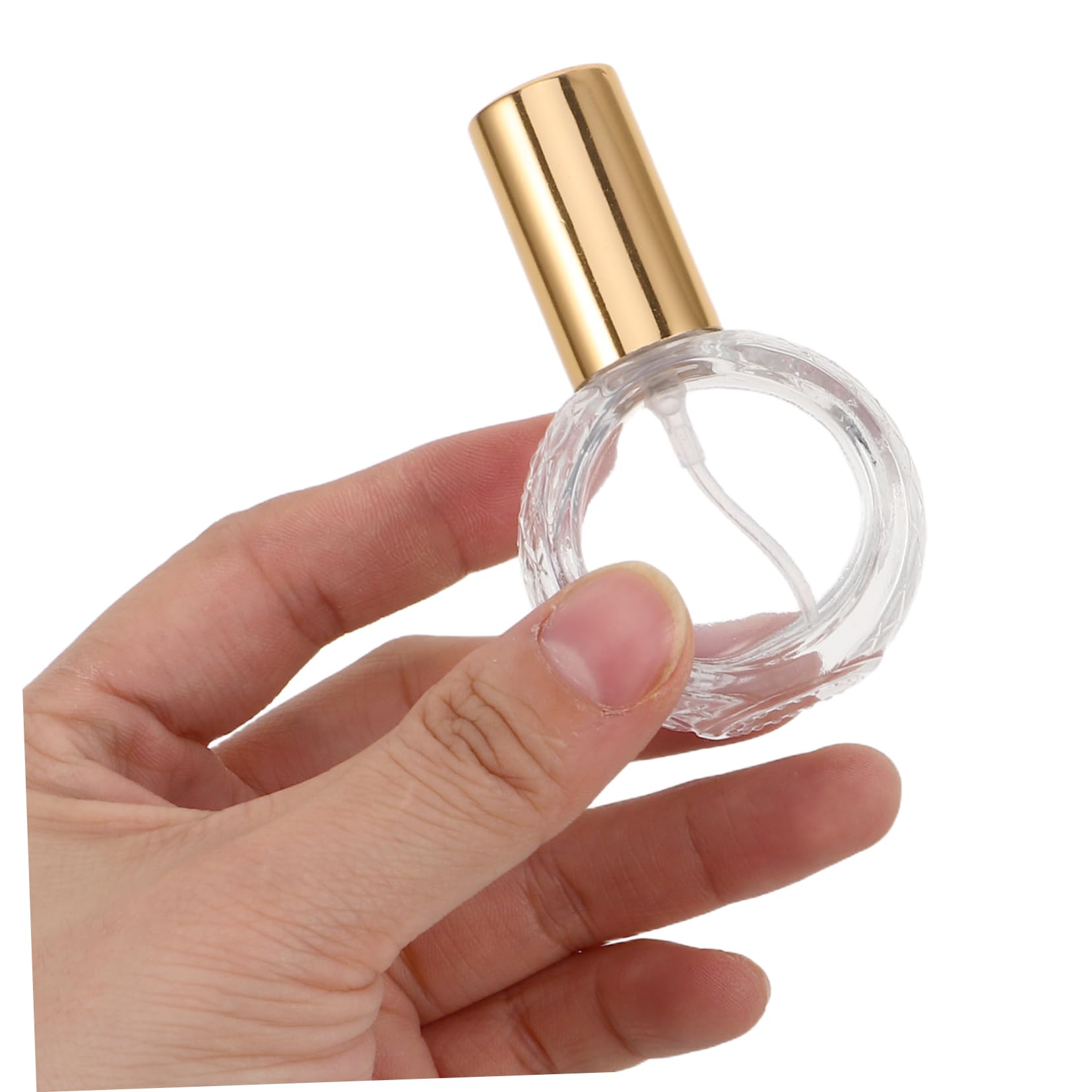 Flaconi Spray da Viaggio da 10ml, Bottiglie di Profumo Ricaricabili in Vetro con Cappuccio in Alluminio, Design Piatto e Rotondo, Confezione da 10 Pezzi per Profumi