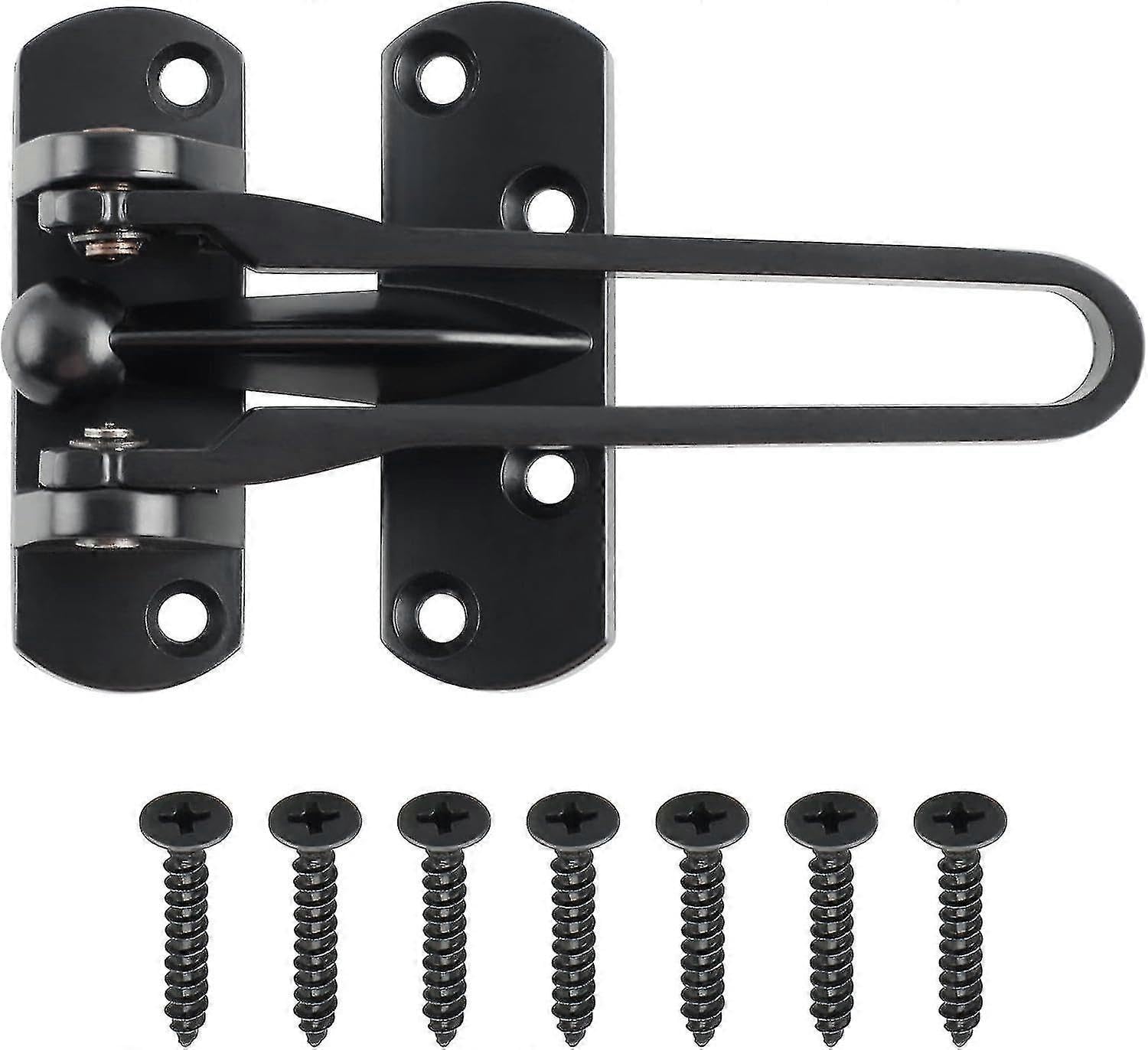 Joyhappst Image Color Secondary Door Lock, Security Door Chains, Sliding Door Lock, Stainless Steel Swivel Bar, Security Door Lock, Matte Black [Xc]
