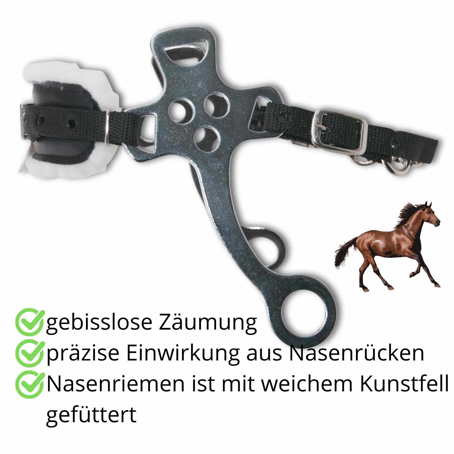 Hackamore Nylon Ajustable, con Base de Piel sintética, Talla única