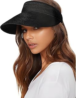 PALAY® Straw Hat Sun Hats for Women,Wide Brim Cap Beach Hat for Women Stylish UV Protection Cap,Summer Packable Travel Sun...