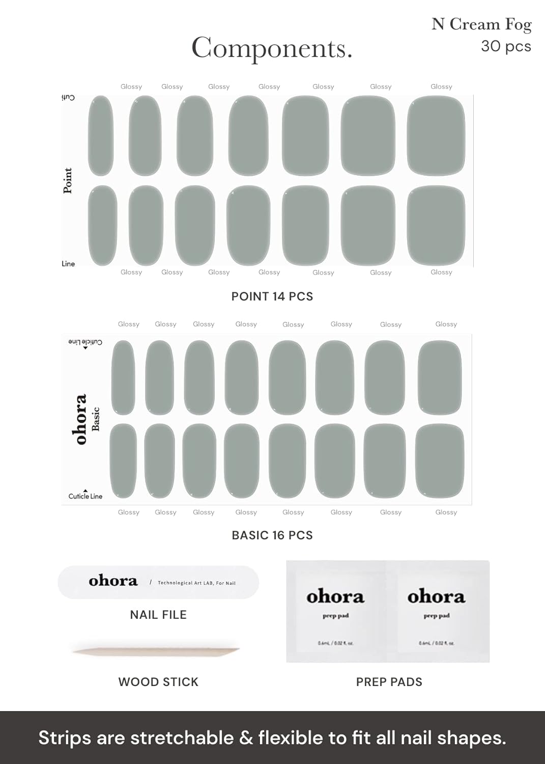 ohora Semi Cured Gel Nail Set of 2 (N Cream Glow & N Cream Fog) - Professional Salon-Quality Nail Care