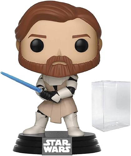 Star Wars: Clone Wars - OBI Wan Kenobi Funko Pop! Figura de vinilo (incluye funda protectora compatible con Pop Box)