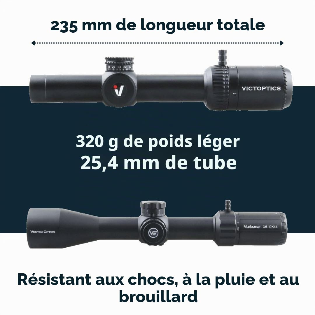 Victoptics OPSL22 S6 1-6x24 Lunette de visée pour sport, airsoft et chasse, fusil à air comprimé, visière cible, lunette de visée de fusil, Rifle Scope