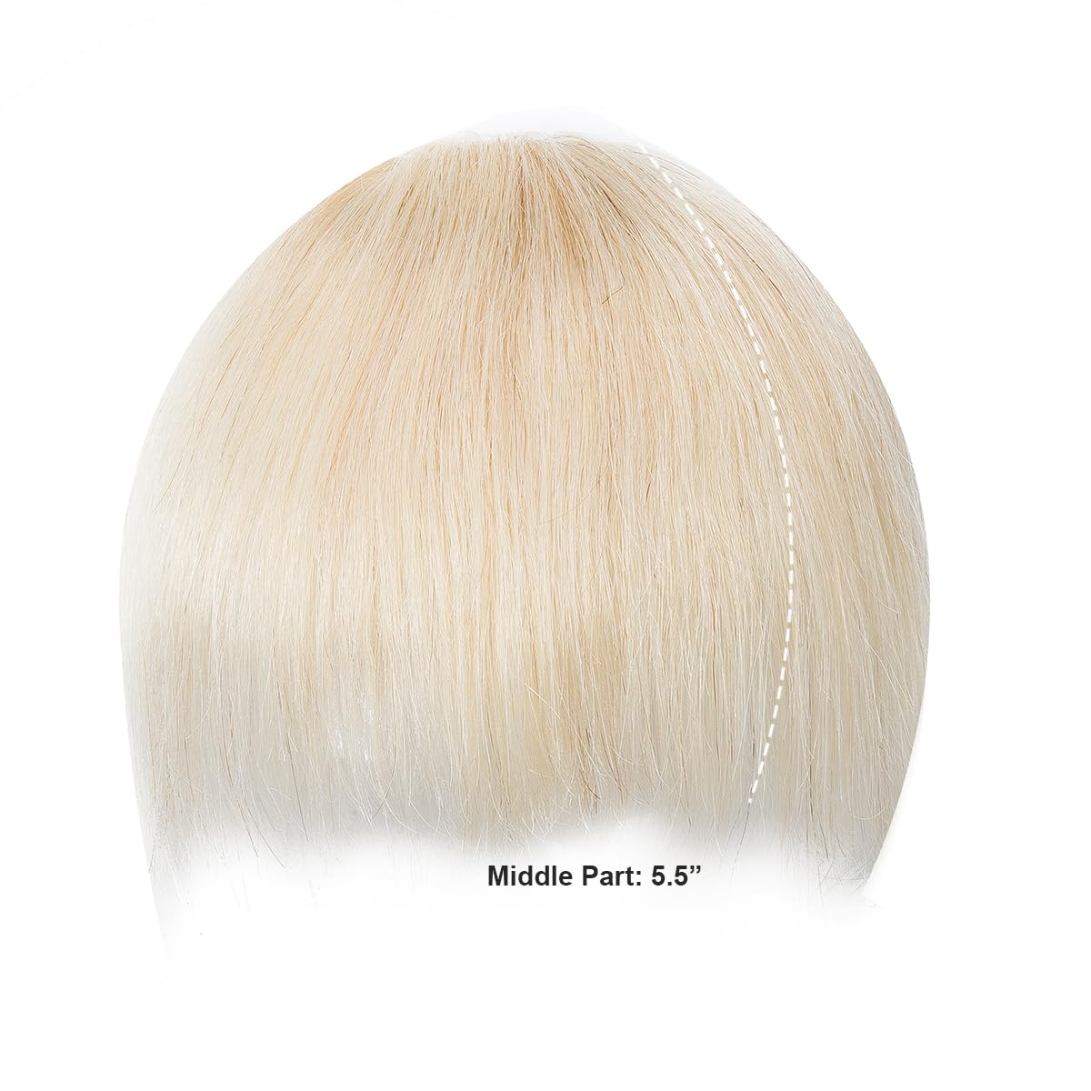 BUYOGET Clip in Fringe 100% Human Hair Pieces Platinum Blonde Fringe Clip in Hair Choppy Clip on Bangs, Bleach Blonde -choppy bangs - Image 2