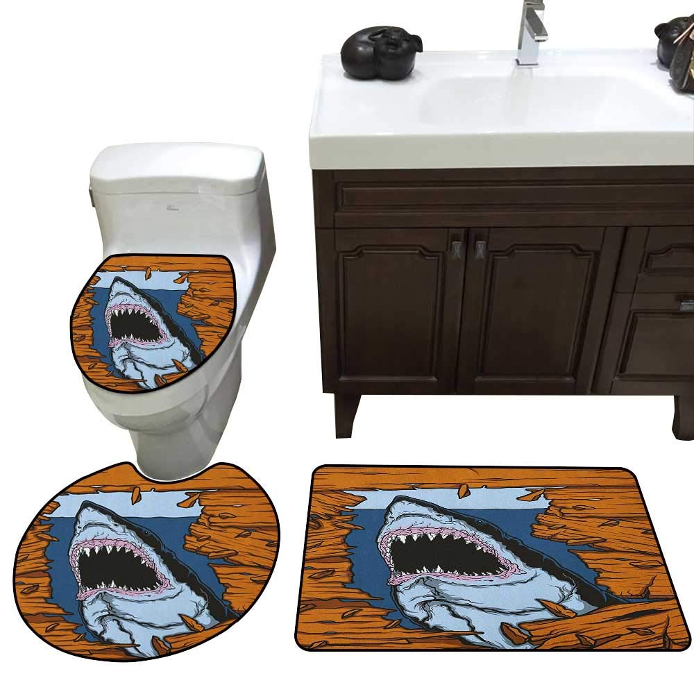 Buy MoeezeHome Shark Lid Toilet Cover Bath Mat Wild Fish Breaking