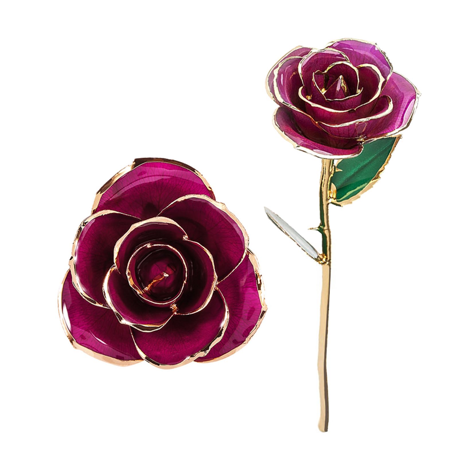 Rosa real bañada en oro de 24 quilates para regalos de aniversario y cumpleaños inolvidables