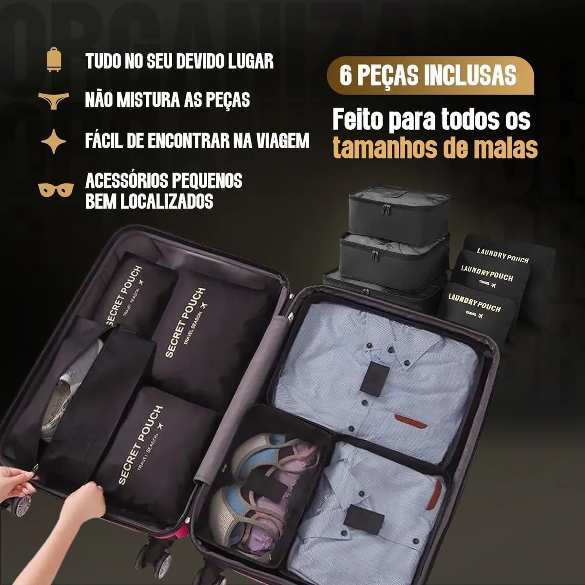 Imagem em 3D de mala com fundo escuro.
