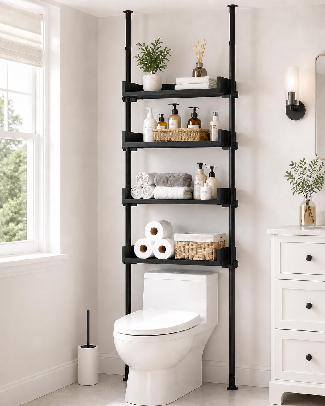 Photo 1 of ALLZONE 4-Tier Bathroom Organizer, Black