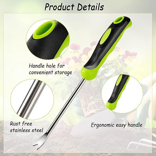 Miniatura 4 de Ysglory Herramienta extractor de malezas, herramienta de deshierbe de diente de león, herramientas de deshierbe de mano de jardinería con mango