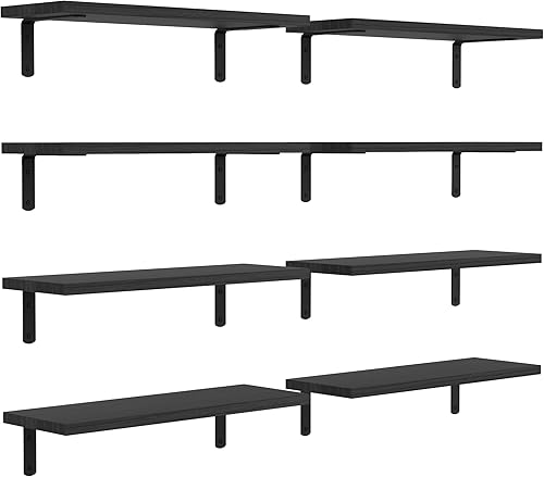 Estantes flotantes, 8 juegos de estantes de pared, estantes flotantes de madera para decoración de pared de dormitorio, estante flotante de baño disponible en Yaxa Venezuela