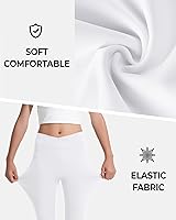 Vista 3 de BOOPH Leggings acampanados para niñas con bolsillos, cintura cruzada, cintura alta, pantalones de yoga acampanados, pantalones deportivos