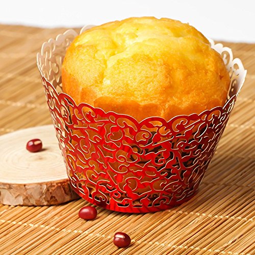 Zorpia® 60pcs Laser Cut Lace Muffin Case Wedding Birthday Baby Shower Filigree Vine Cupcake Wrappers Wraps Cases ZRA0168957