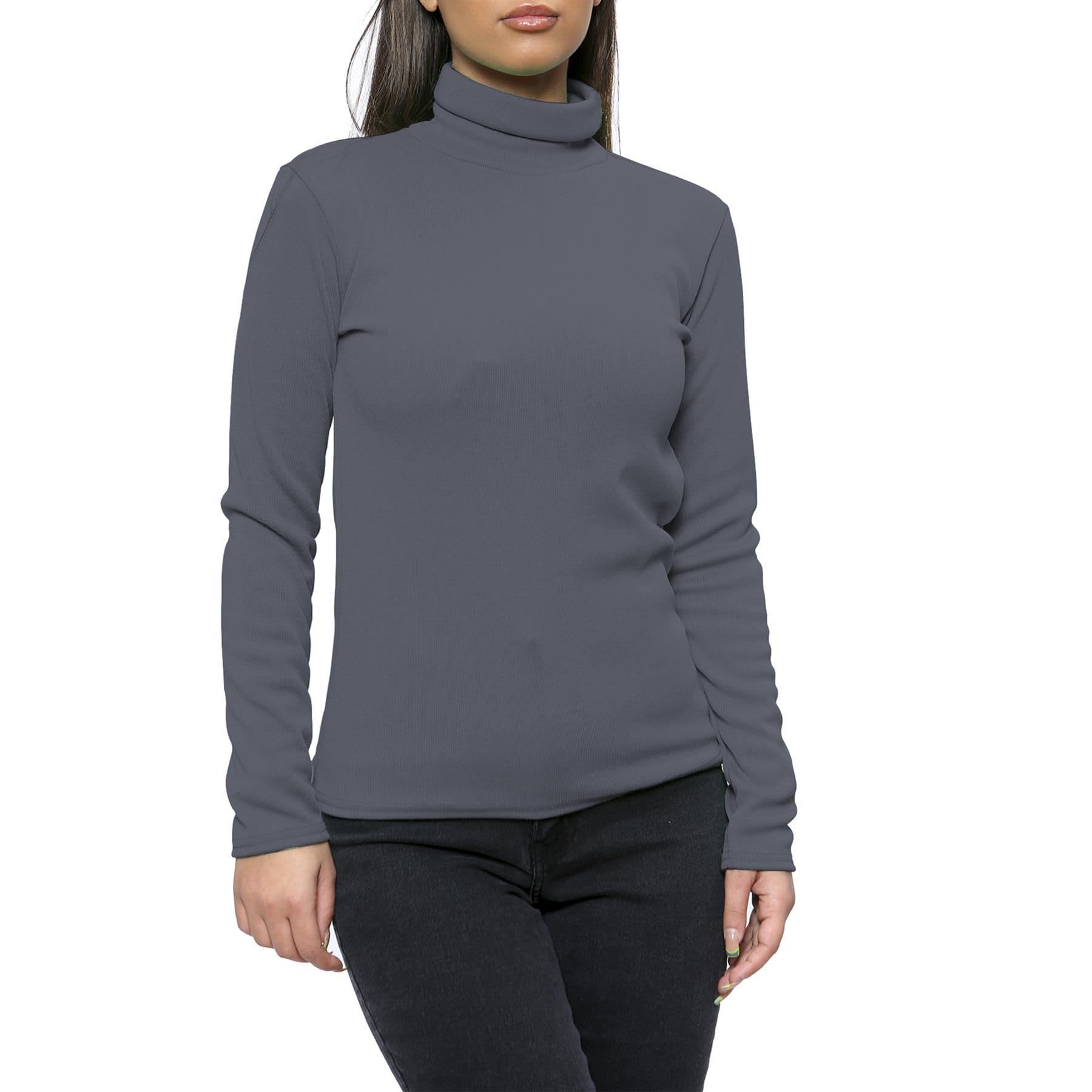 NetSetUK Ladies Polo Roll Neck Jumpers for Women Turtle Neck Long Sleeve Plain T-Shirt Top UK 8-33