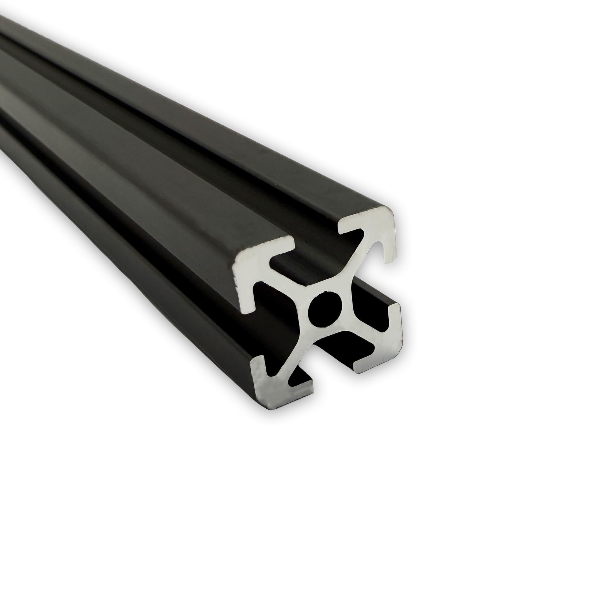 Aluprofil 20x20 mm | Nut 5 | 6 Stück mit 2 Meter = 12 Meter | schwarz eloxiert | Aluminium Profil | I-Typ |Nutenprofil | Aluprofil | Alu Profil | Leicht | Montagesystem |