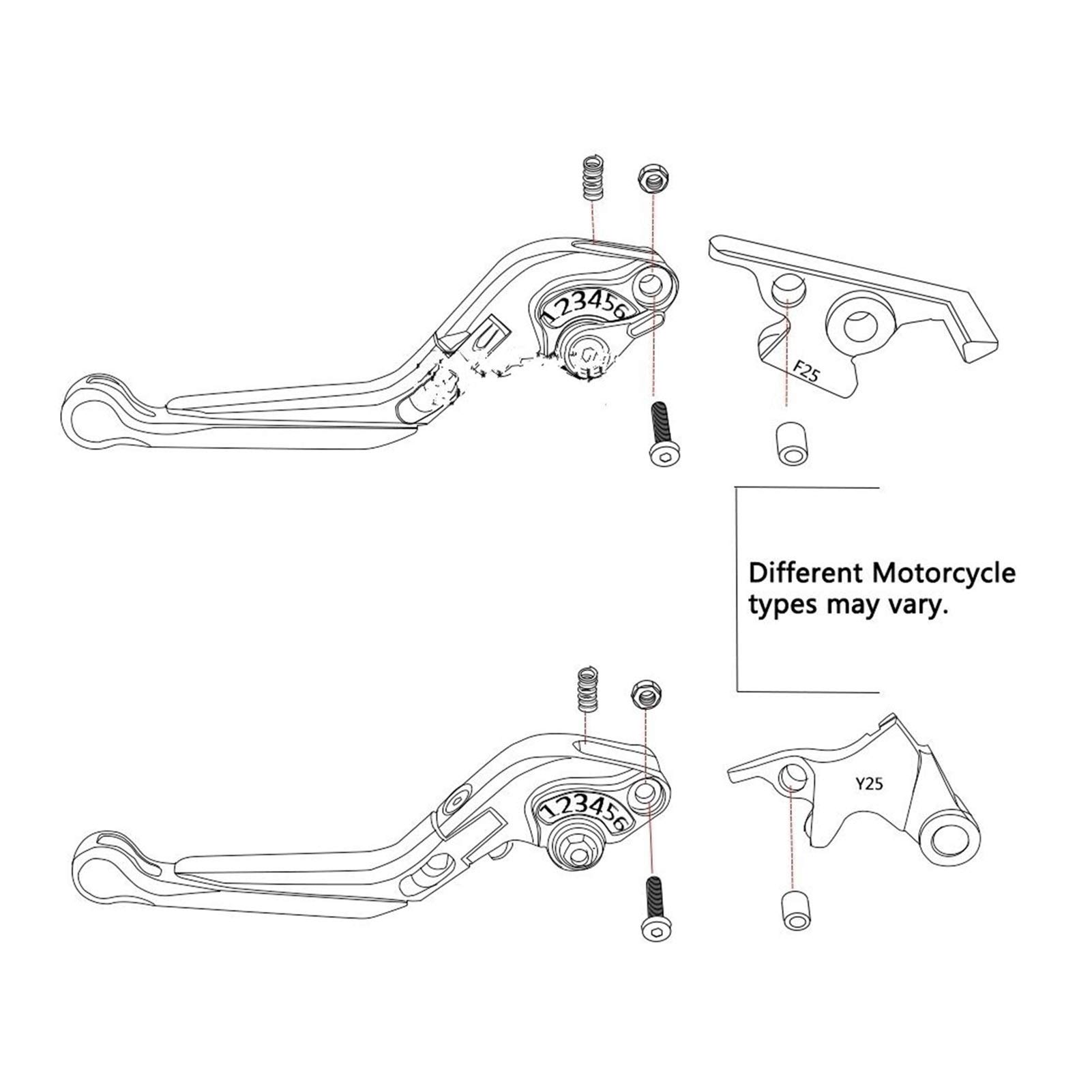 Leviers d'embrayage pour K&awasaki Z750S Z-750S 2006 2007 2008 Moto Z750 S CNC poignée de Levier d'embrayage de Frein Pliable réglable Moto Frein Embrayage (Color : F)