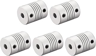 Tool parts 5mm To 8mm Aluminum Alloy Shaft Coupling Flexible Coupler L25xD19 Silver - 5pcs