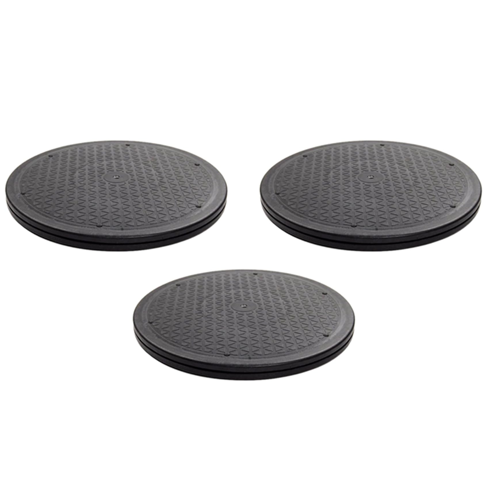Vjsujehgy 3X 12 Inch Heavy Duty Rotating Swivel Steel Ball Bearings Stand for Monitor TV Turntable Lazy Susans Black Round Shape