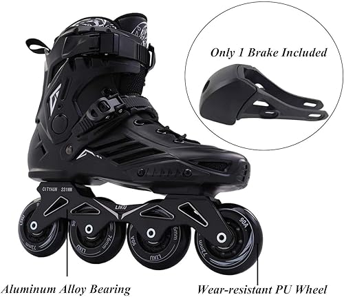 Miniatura 3 de LIKU Negro Profesional Patines En Línea Unisex