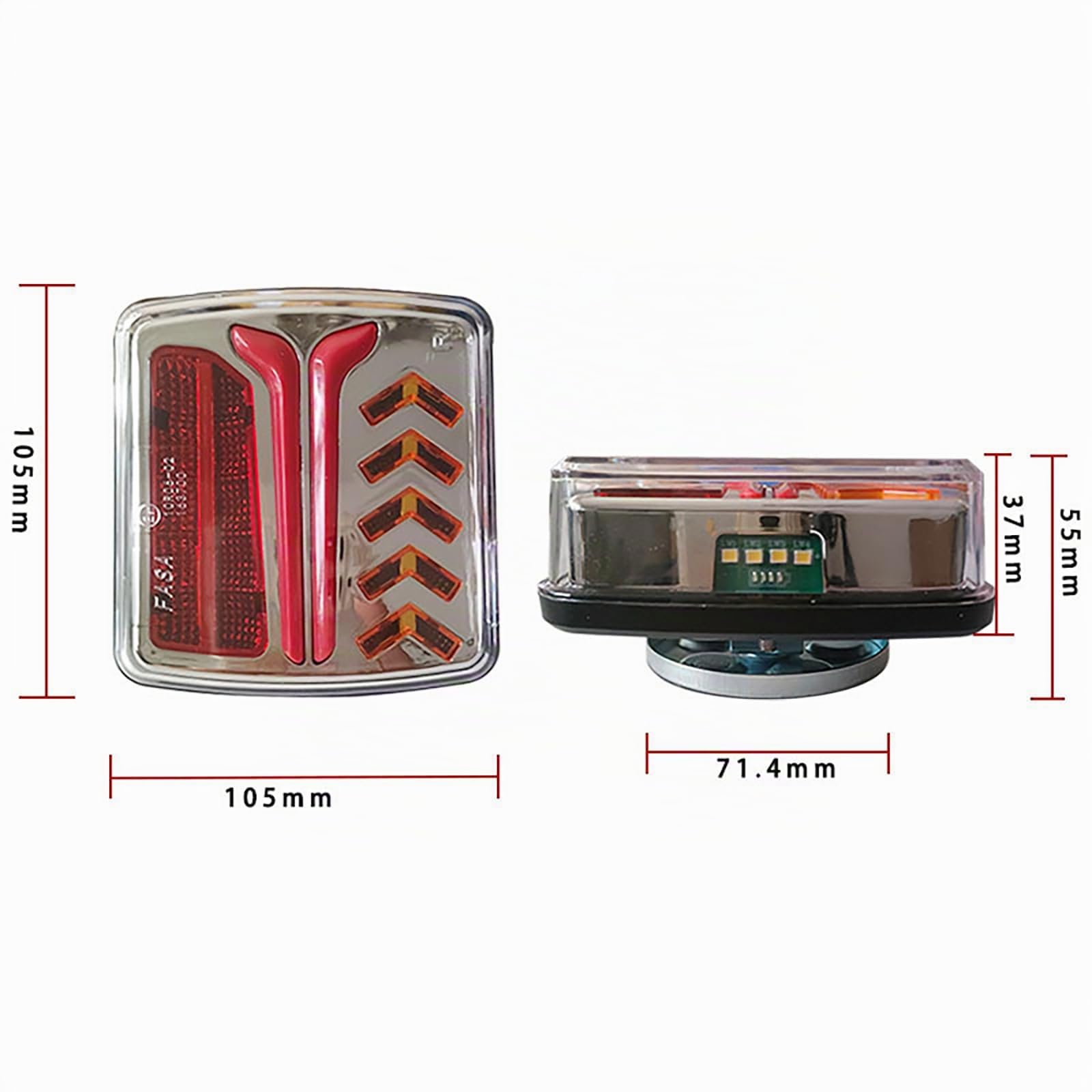 Feu Remorque Sans Fil, Eclairage Arrière Feux Led Sans fil pour Remorque, Feux Remorque Sans fil, Fixations Magnétique, Feu de Remorque Sans Fil pour Remorque, Camion, Caravane ou Camion