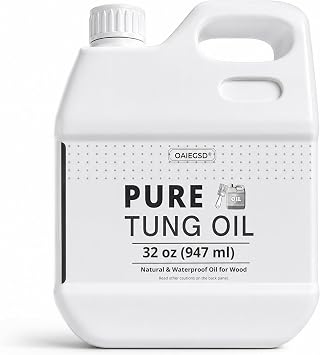 100% Pure Tung Oil for Wood 32oz, Food Safe Waterproof Low Odor Tung Oil