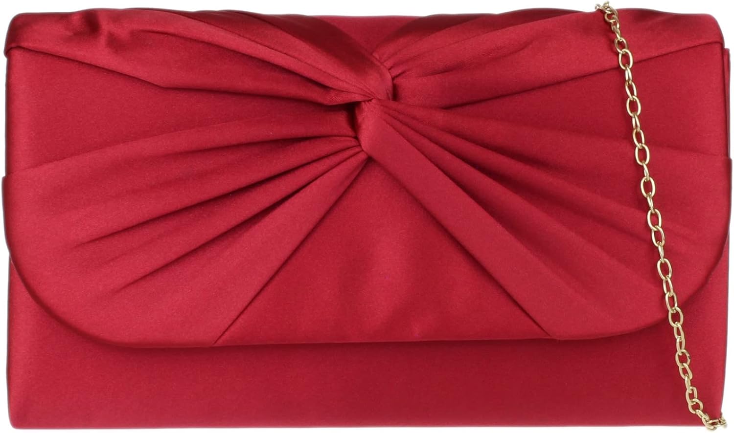 Girly HandBags Womens Twist Satin Plain Clutch Bag