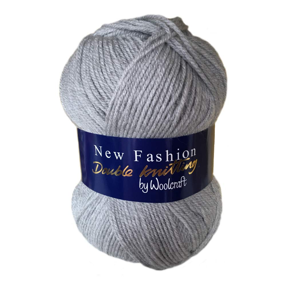 10 x 100g Woolcraft Knitting Wool/Yarn New DK (Silver Cloud 1000)