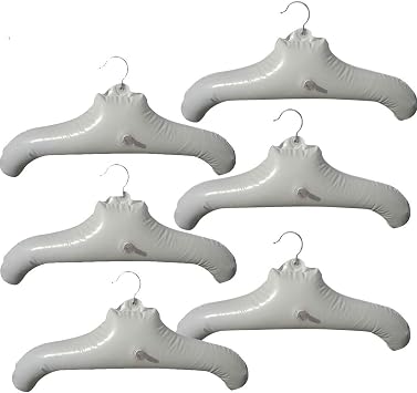 NewFerU Inflatable Hanger for Travel X 6, Air Blow up Clothes Hangar