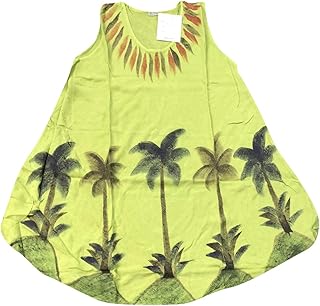 Mogul Interior Women's Tank Top Green Coconut Tree Printed Bohemian Summer Blouse M