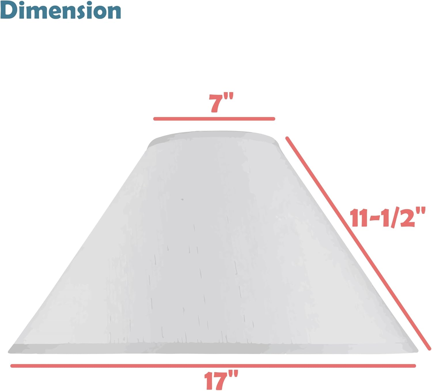 Aspen Creative 33021, Hardback Empire Transitional Spider Lamp Shade, Mushroom Pleated Off-White Faux Silk Fabric, 7" Top x 17" Bottom x 11-1/2" Slant Height