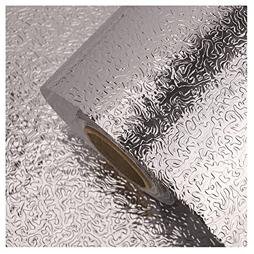 CONPHERON Papier de Aluminium Autocollant Stickers de Cuisine Résistant à l'huile étanche Anti-moisissure Feuille de Meubles pour Cuisines, Armoires,...