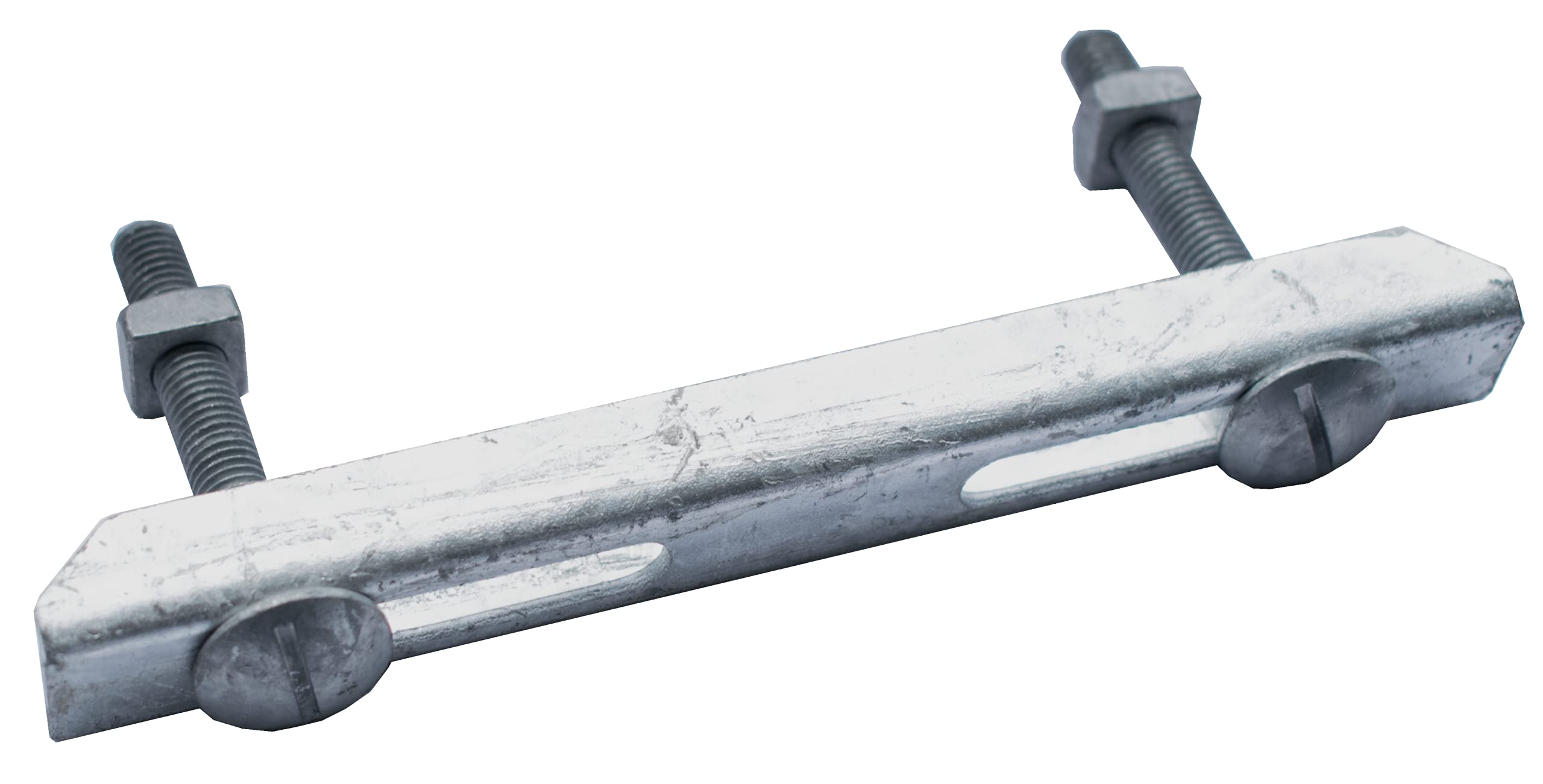 FeNau | Double clamp for grate height 30 mm and MW: 30/10 mm, S235JR, hot-dip galvanised, grid protection, grid attachment