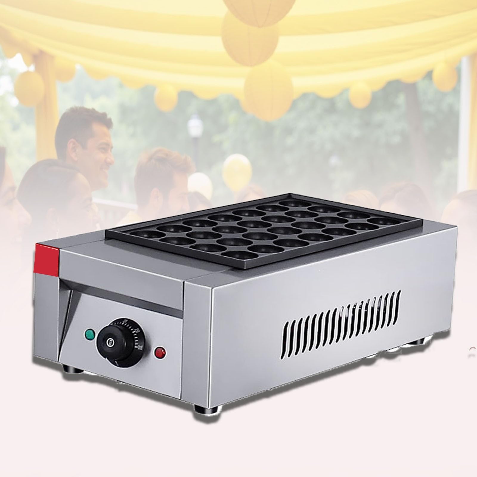 Máquina Holandesa Para Hacer Panqueques Waflera Y Crepera Eléctrica Profesional Con Control De Temperatura, Acero Inoxidable, 2000 W, Calentamiento Uniforme, Fácil Limpieza(Single)