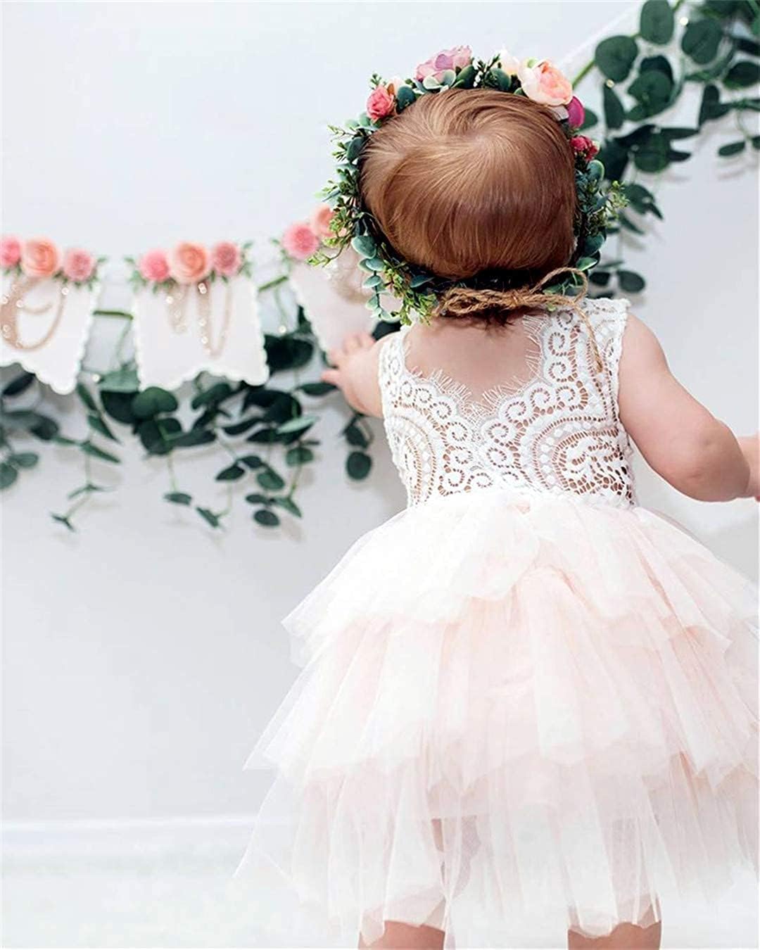 Topmaker Backless A-line Lace Back Flower Girl Dress