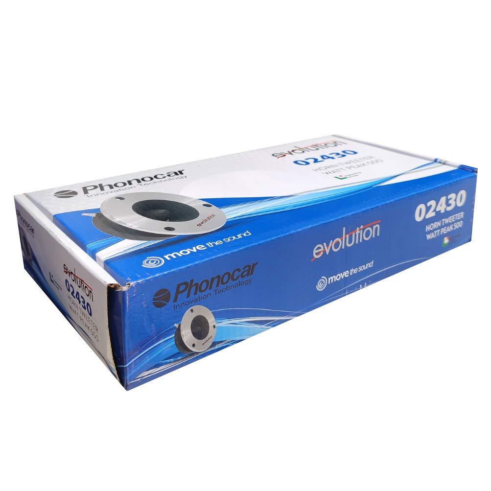 2 PHONOCAR 02430 tweeter 4" 10,00 cm 100 mm diametro 250 watt rms 500 watt max sensibilità 93 db impedenza 4 ohm portiere sportelli auto, a coppia