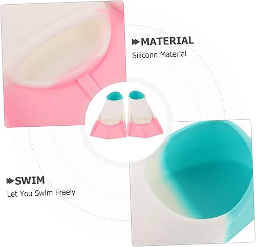 Miniatura 3 de Silicone Swimming Fins Short Travel for Adults Ergonomic Comfortable Fit Snorkeling Gear Lightweight Flippers for Training and Diving XXS Blue White