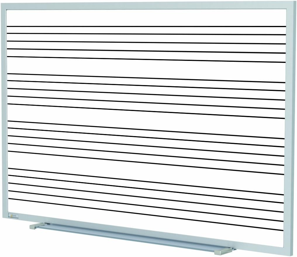 Ghent 4.5" x 6.5" M1 Style Porcelain Magnetic Whiteboard with Music Staff, 4 Markers & Eraser (GM1-46-MS)