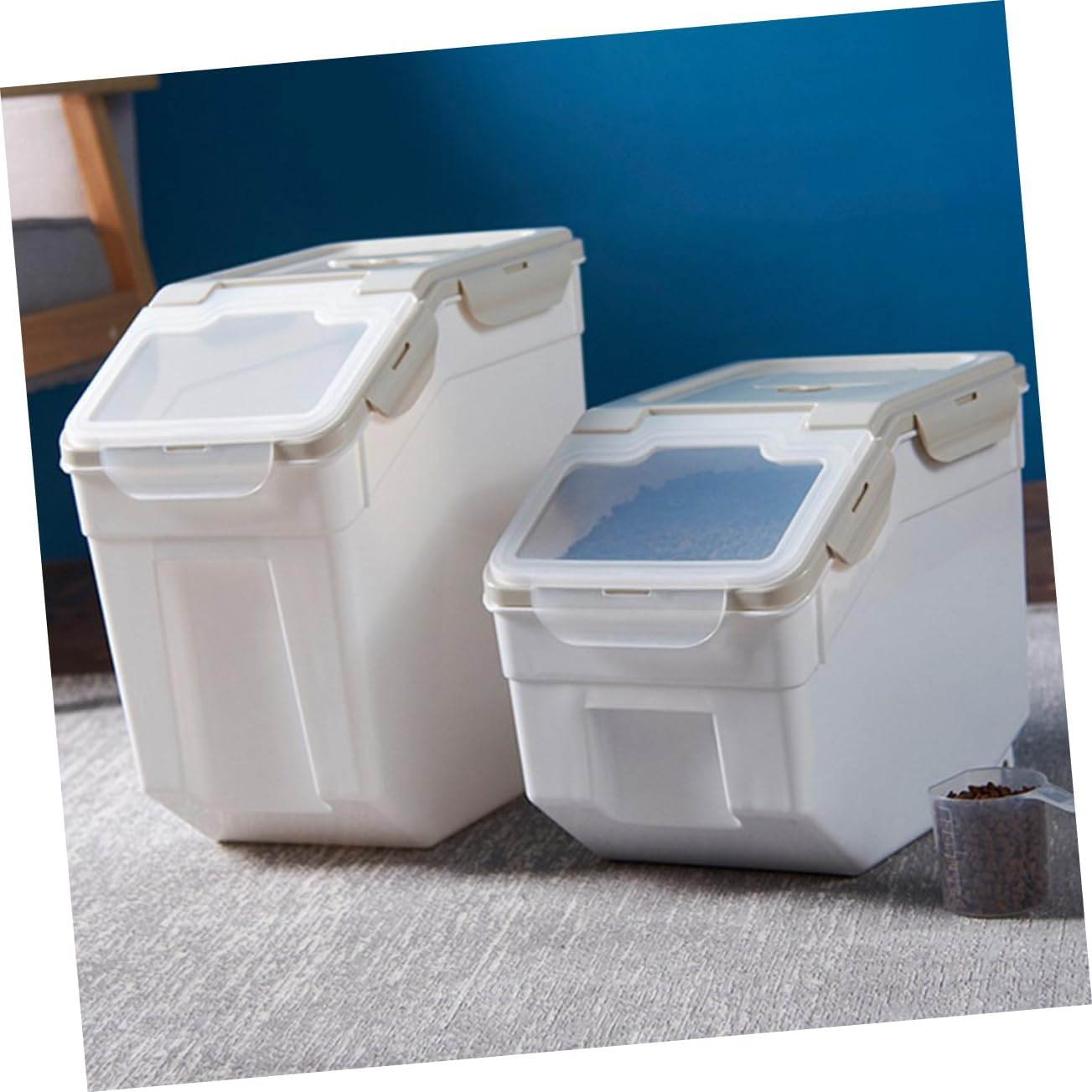 1PC Airtight Pet Food Container Durable Sealing Bucket for Dog Cat Storage for Rice Elegant Design