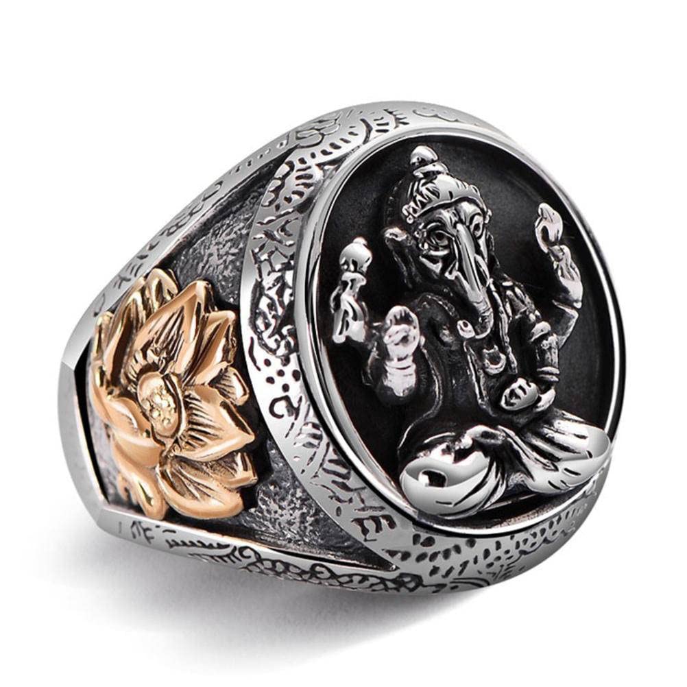 Bague Homme Anémone Thaïlandaise Argent Sterling 925 OZZKI 21