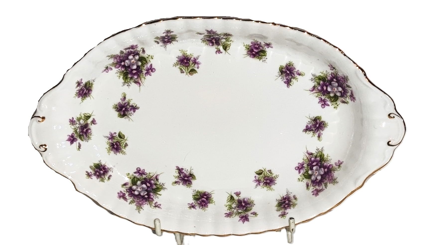 Rahm Royal Albert Sweet Violets Schälchen Servierschale Tablett Konfektschale Bone China England 22 cm