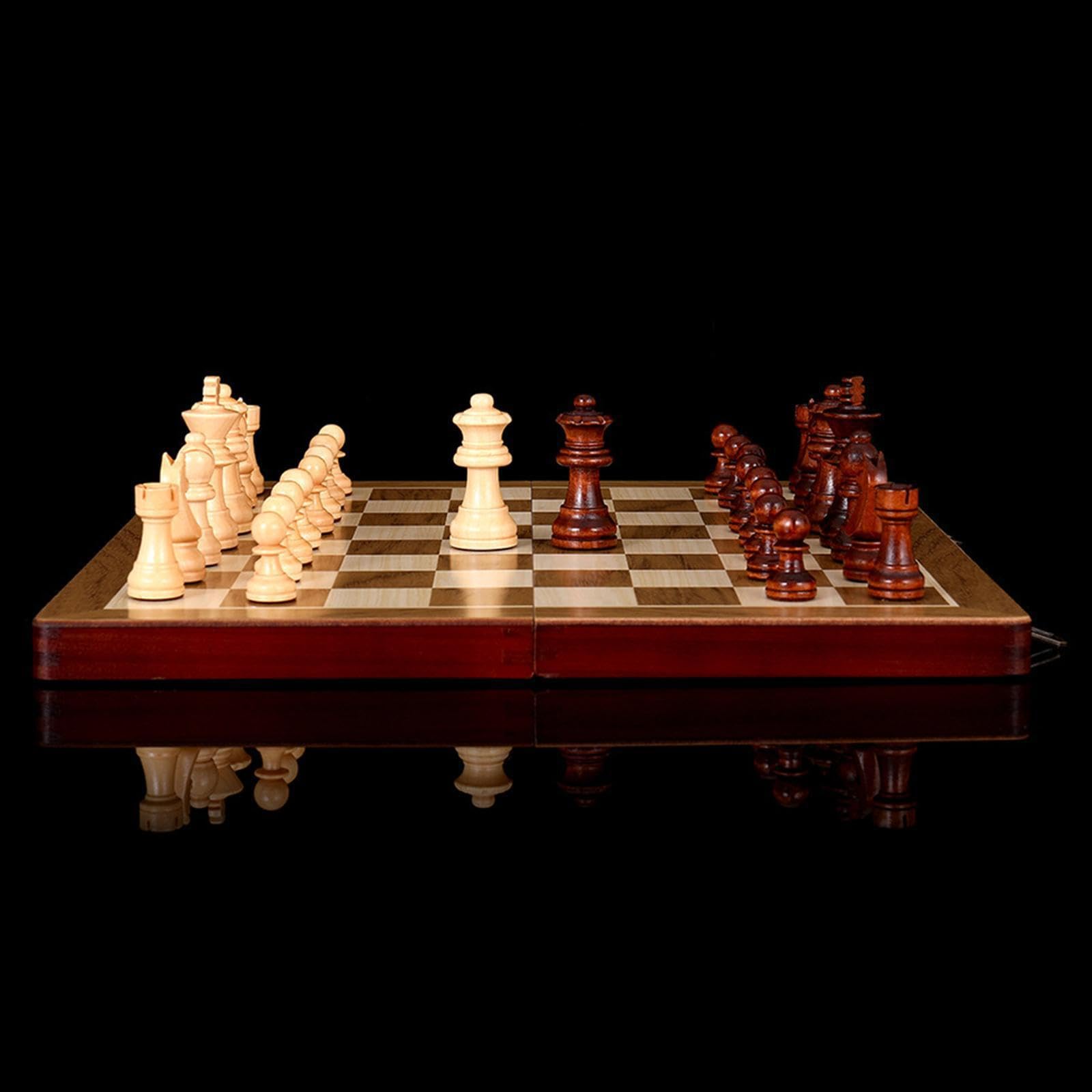 Juego de ajedrez de para Madera Compacto Elegante Juego Completo