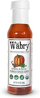 Wäbry Organic Pumpkin Spice Syrup – 16.4oz (468g), Natural Coffee Syrup, Perfect for Lattes, Matcha & Mocktails, Soda, Non-GMO, Dye-Free & Vegan Syrups – BPA-Free Plastic Bottle