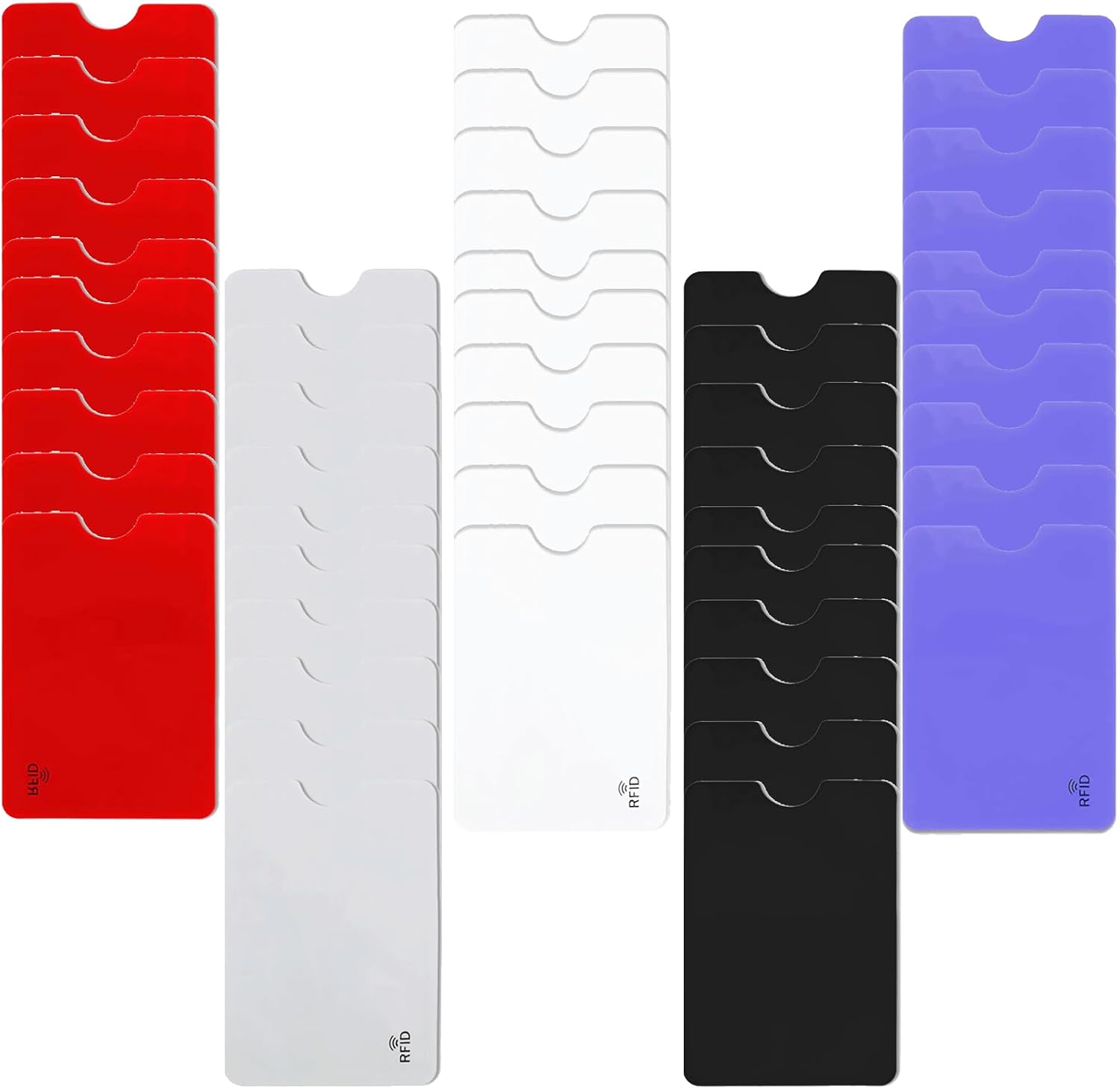 50PCS RFID Blocking Card Sleeves, Colorful Credit Card Protective Sleeves, Waterproof RFID Card Holder, Identity Card Protector Effectively Protect Your Credit, ID Cards From Electronic Theft