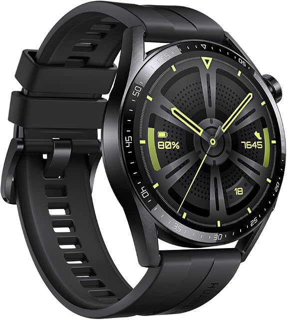 HUAWEI WATCH GT 3 46 mm Smartwatch, 2 Weeks' Battery Life, All-Day SpO2 Monitoring, Personal AI Running Coach, Accurate Heart Rate Monitoring, 100+ Workout Modes, Extended 3-month Warranty, Black
