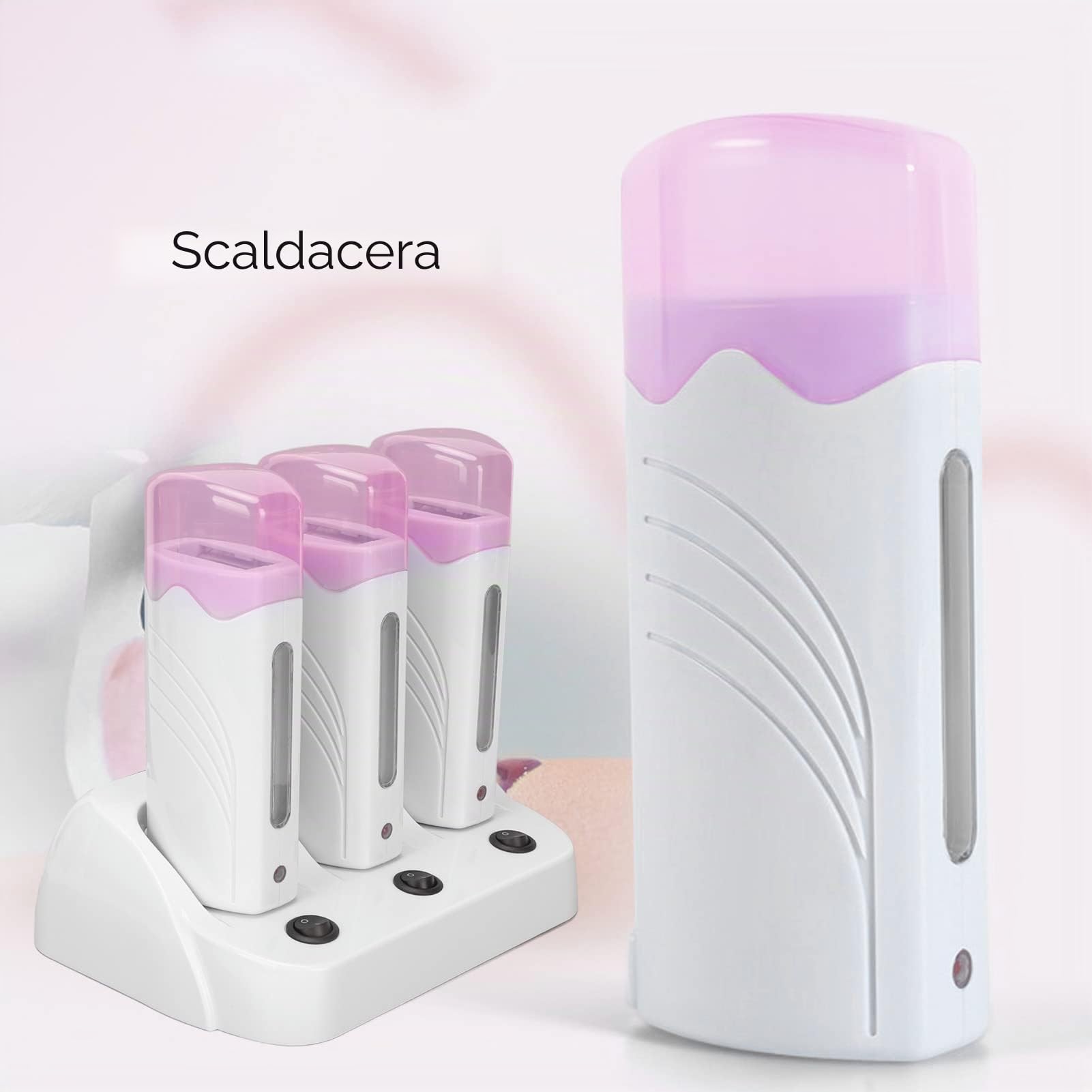 Riscaldatore Elettrico a Rullo per Cera, Set di Macchine Portatili per Depilazione Elettrica, Kit per Scaldacera Elettrico e Accessori